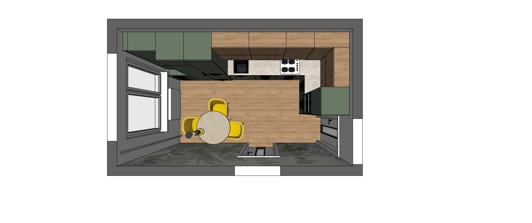 3D půdorys kuchyně