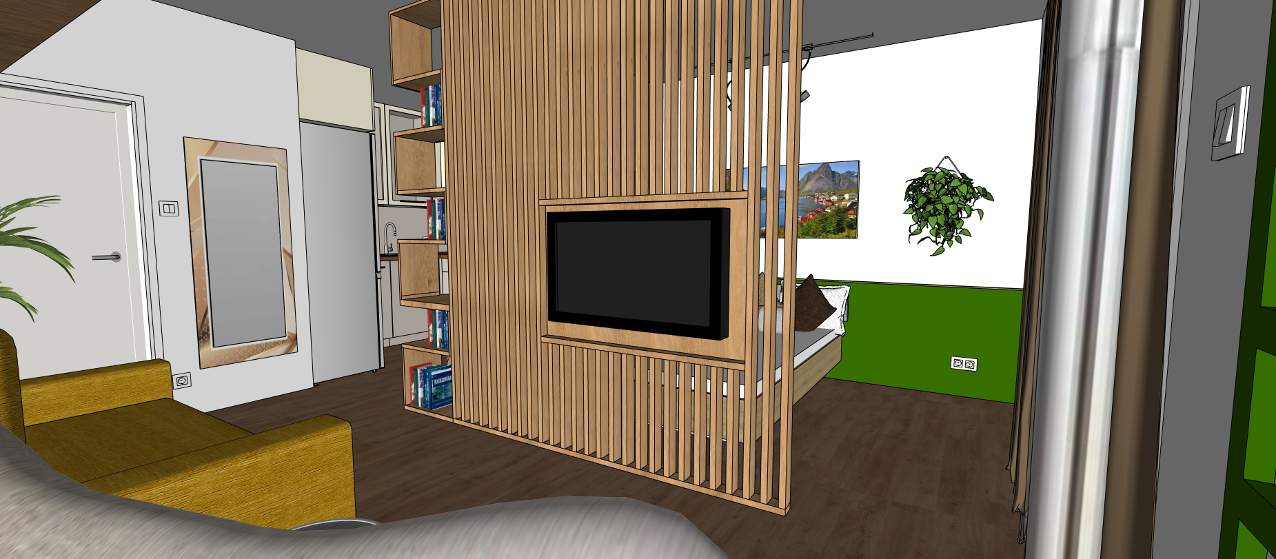 Projekt Stránská obývací pokoj 1