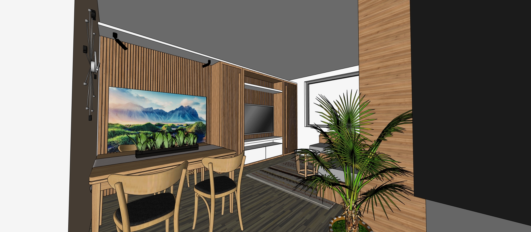 Projekt Shama - návrh obývacího pokoje