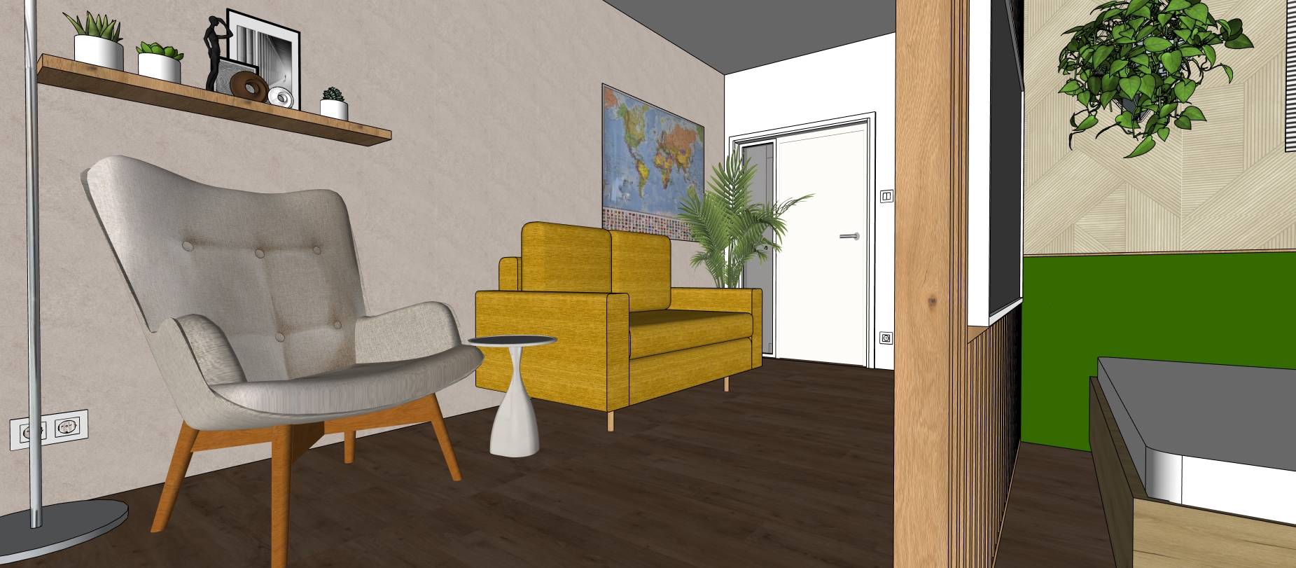 Projekt Stránská obývací pokoj 2