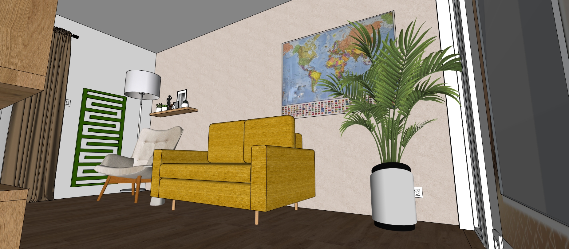 Projekt Stránská obývací pokoj 3