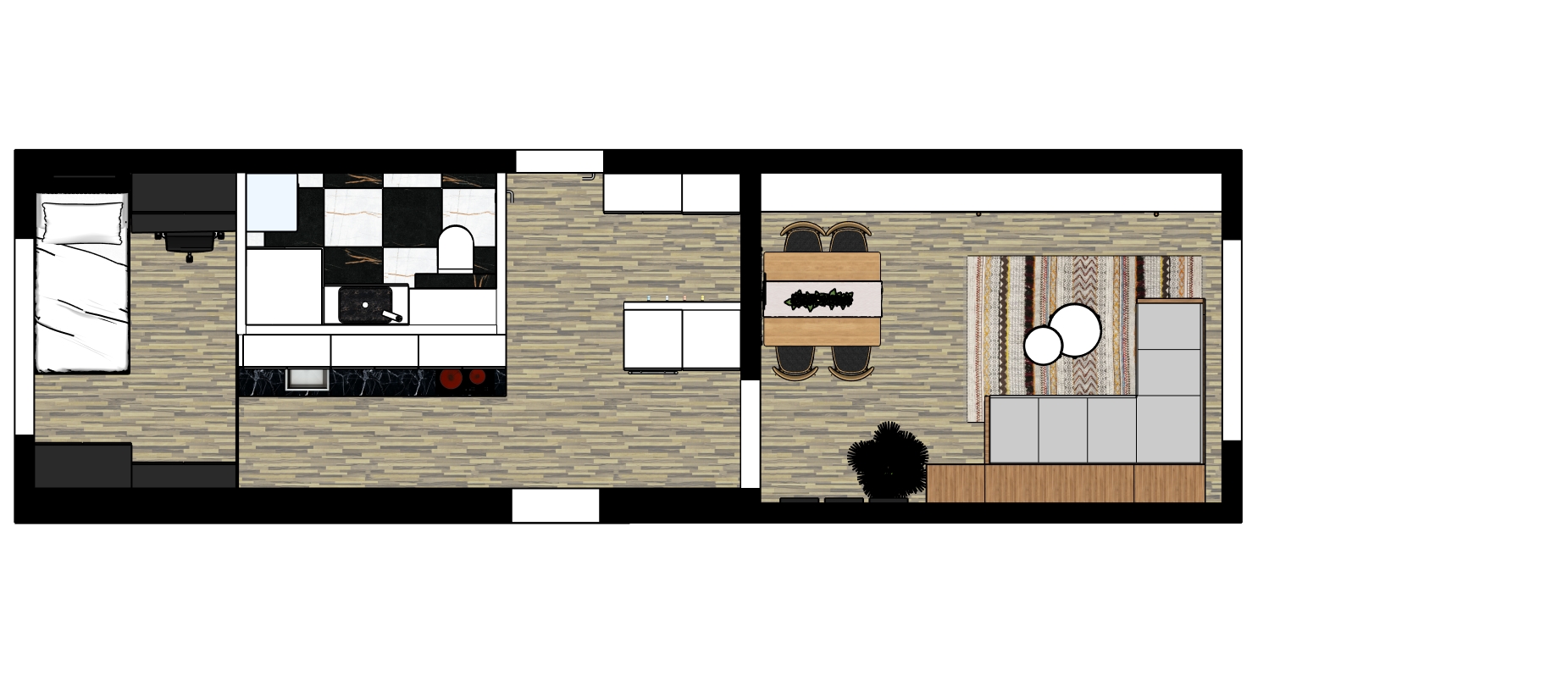 Projekt Shama - půdorys